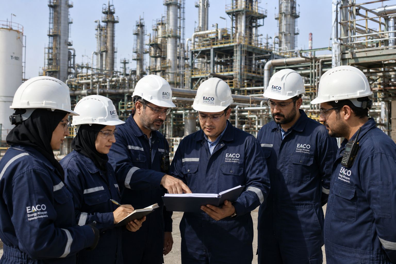 تیم مهندسی در محل اجرا